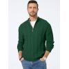 imageJMIERR Mens Quarter Zip Pullover Sweater Cable Knit Casual Stand Collar Texture Knitted SweatersMoss Green