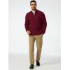 imageJMIERR Mens Quarter Zip Pullover Sweater Cable Knit Casual Stand Collar Texture Knitted SweatersRed