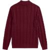 imageJMIERR Mens Quarter Zip Pullover Sweater Cable Knit Casual Stand Collar Texture Knitted SweatersRed
