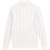 imageJMIERR Mens Quarter Zip Pullover Sweater Cable Knit Casual Stand Collar Texture Knitted SweatersWhite