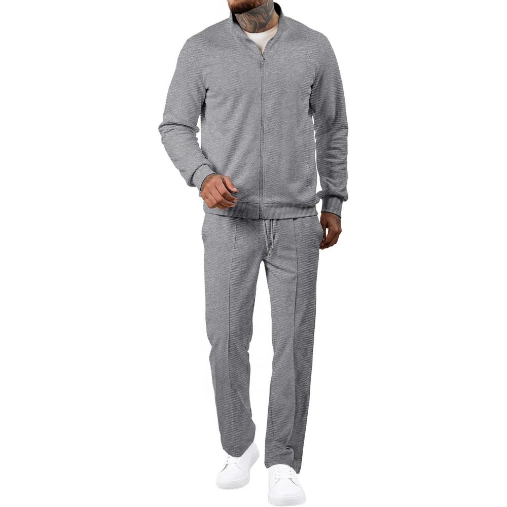 imageJMIERR Mens Tracksuit 2 Piece Set Full Zip Casual Sweatsuit Jogging Suits with Jogger Jackets and Pants Warm Up OutfitsLight Grey
