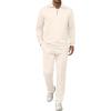 imageJMIERR Mens 2 Piece Outfits Quarter Zipper Polo Shirt Tracksuit ampamp Joggers Sweatpants Sweatsuit Sets JacquardApricot