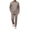 imageJMIERR Mens 2 Piece Outfits Quarter Zipper Polo Shirt Tracksuit ampamp Joggers Sweatpants Sweatsuit Sets JacquardBeige