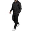 imageJMIERR Mens 2 Piece Outfits Quarter Zipper Polo Shirt Tracksuit ampamp Joggers Sweatpants Sweatsuit Sets JacquardBlack