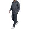 imageJMIERR Mens 2 Piece Outfits Quarter Zipper Polo Shirt Tracksuit ampamp Joggers Sweatpants Sweatsuit Sets JacquardDark Grey