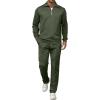 imageJMIERR Mens 2 Piece Outfits Quarter Zipper Polo Shirt Tracksuit ampamp Joggers Sweatpants Sweatsuit Sets JacquardGreen