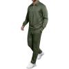 imageJMIERR Mens 2 Piece Outfits Quarter Zipper Polo Shirt Tracksuit ampamp Joggers Sweatpants Sweatsuit Sets JacquardGreen