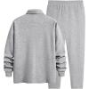 imageJMIERR Mens 2 Piece Outfits Quarter Zipper Polo Shirt Tracksuit ampamp Joggers Sweatpants Sweatsuit Sets JacquardGrey