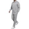 imageJMIERR Mens 2 Piece Outfits Quarter Zipper Polo Shirt Tracksuit ampamp Joggers Sweatpants Sweatsuit Sets JacquardGrey
