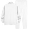 imageJMIERR Mens 2 Piece Outfits Quarter Zipper Polo Shirt Tracksuit ampamp Joggers Sweatpants Sweatsuit Sets JacquardWhite