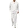 imageJMIERR Mens 2 Piece Outfits Quarter Zipper Polo Shirt Tracksuit ampamp Joggers Sweatpants Sweatsuit Sets JacquardWhite