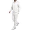 imageJMIERR Mens 2 Piece Outfits Quarter Zipper Polo Shirt Tracksuit ampamp Joggers Sweatpants Sweatsuit Sets JacquardWhite