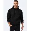imageJMIERR Mens 2025 Casual Fahsion Fall Hoodie Pullover Quarter Drawstring Fleece Winter Button Hooded Shirt with Pocket0 Black