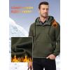 imageJMIERR Mens 2025 Casual Fahsion Fall Hoodie Pullover Quarter Drawstring Fleece Winter Button Hooded Shirt with PocketA Green