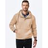 imageJMIERR Mens 2025 Casual Fahsion Fall Hoodie Pullover Quarter Drawstring Fleece Winter Button Hooded Shirt with PocketA Khaki