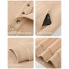 imageJMIERR Mens 2025 Casual Fahsion Fall Hoodie Pullover Quarter Drawstring Fleece Winter Button Hooded Shirt with PocketA Khaki
