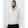 imageJMIERR Mens 2025 Casual Fahsion Fall Hoodie Pullover Quarter Drawstring Fleece Winter Button Hooded Shirt with PocketC White