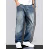 imageJMIERR Mens Baggy Jeans Wide Leg Skater Hip Hop Denim Pants Y2K Vintage Loose Fit StreetwearBlue