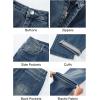 imageJMIERR Mens Baggy Jeans Wide Leg Skater Hip Hop Denim Pants Y2K Vintage Loose Fit StreetwearBlue