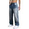 imageJMIERR Mens Baggy Jeans Wide Leg Skater Hip Hop Denim Pants Y2K Vintage Loose Fit StreetwearBlue