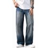 imageJMIERR Mens Baggy Jeans Wide Leg Skater Hip Hop Denim Pants Y2K Vintage Loose Fit StreetwearBlue