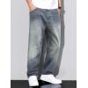 imageJMIERR Mens Baggy Jeans Wide Leg Skater Hip Hop Denim Pants Y2K Vintage Loose Fit StreetwearRetro Blue