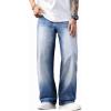 imageJMIERR Mens Baggy Jeans Wide Leg Skater Hip Hop Denim Pants Y2K Vintage Loose Fit StreetwearSky Blue
