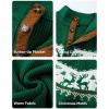 imageJMIERR Mens Cable Knit Pullover Sweater Casual Long Sleeve Stand Collar Button Knitted SweatersXmas Green Reindeer