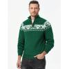 imageJMIERR Mens Cable Knit Pullover Sweater Casual Long Sleeve Stand Collar Button Knitted SweatersXmas Green Reindeer