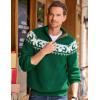 imageJMIERR Mens Cable Knit Pullover Sweater Casual Long Sleeve Stand Collar Button Knitted SweatersXmas Green Reindeer