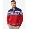 imageJMIERR Mens Cable Knit Pullover Sweater Casual Long Sleeve Stand Collar Button Knitted SweatersXmas Red Reindeer