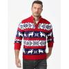 imageJMIERR Mens Cable Knit Pullover Sweater Casual Long Sleeve Stand Collar Button Knitted SweatersXmas Red2 Reindeer
