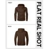 imageJMIERR Mens Casual Cotton Hooded Collar Drawstring Hoodies Pullover Sweatshirts Casual Long Sleeve ShirtsChicory Coffee