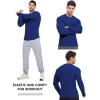 imageJMIERR Mens Fall Crewneck Shirt Long Sleeve AntiWrinkle Casual Muscle T Shirts Workout Slim FittedF Blue 2