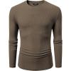 imageJMIERR Mens Fall Crewneck Shirt Long Sleeve AntiWrinkle Casual Muscle T Shirts Workout Slim FittedF Cocoa Brown