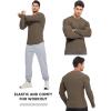 imageJMIERR Mens Fall Crewneck Shirt Long Sleeve AntiWrinkle Casual Muscle T Shirts Workout Slim FittedF Cocoa Brown
