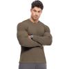 imageJMIERR Mens Fall Crewneck Shirt Long Sleeve AntiWrinkle Casual Muscle T Shirts Workout Slim FittedF Cocoa Brown