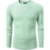 imageJMIERR Mens Fall Crewneck Shirt Long Sleeve AntiWrinkle Casual Muscle T Shirts Workout Slim FittedF Mint Green