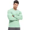 imageJMIERR Mens Fall Crewneck Shirt Long Sleeve AntiWrinkle Casual Muscle T Shirts Workout Slim FittedF Mint Green