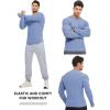 imageJMIERR Mens Fall Crewneck Shirt Long Sleeve AntiWrinkle Casual Muscle T Shirts Workout Slim FittedF Sky Blue
