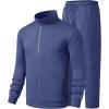 imageJMIERR Mens Tracksuit 2 Piece Set Full Zip Casual Sweatsuit Jogging Suits with Jogger Jackets and Pants Warm Up OutfitsDark Blue