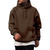 imageJMIERR Mens Casual Cotton Hooded Collar Drawstring Hoodies Pullover Sweatshirts Casual Long Sleeve ShirtsChicory Coffee
