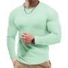 imageJMIERR Mens Fall Crewneck Shirt Long Sleeve AntiWrinkle Casual Muscle T Shirts Workout Slim FittedF Mint Green