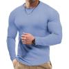 imageJMIERR Mens Fall Crewneck Shirt Long Sleeve AntiWrinkle Casual Muscle T Shirts Workout Slim FittedF Sky Blue