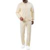 imageJMIERR Mens Tracksuit 2 Piece Set Full Zip Casual Sweatsuit Jogging Suits with Jogger Jackets and Pants Warm Up OutfitsBeige