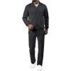 imageJMIERR Mens Tracksuit 2 Piece Set Full Zip Casual Sweatsuit Jogging Suits with Jogger Jackets and Pants Warm Up OutfitsDark Grey