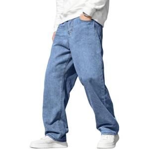 imageJMIERR Mens Baggy Jeans Wide Leg Skater Hip Hop Denim Pants Y2K Vintage Loose Fit StreetwearBeau Blue