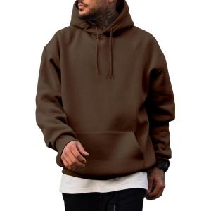 imageJMIERR Mens Casual Cotton Hooded Collar Drawstring Hoodies Pullover Sweatshirts Casual Long Sleeve ShirtsChicory Coffee