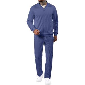 imageJMIERR Mens Tracksuit 2 Piece Set Full Zip Casual Sweatsuit Jogging Suits with Jogger Jackets and Pants Warm Up OutfitsDark Blue