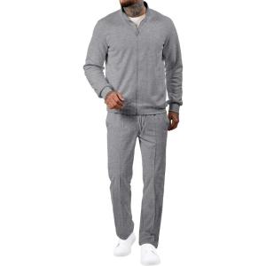 imageJMIERR Mens Tracksuit 2 Piece Set Full Zip Casual Sweatsuit Jogging Suits with Jogger Jackets and Pants Warm Up OutfitsLight Grey